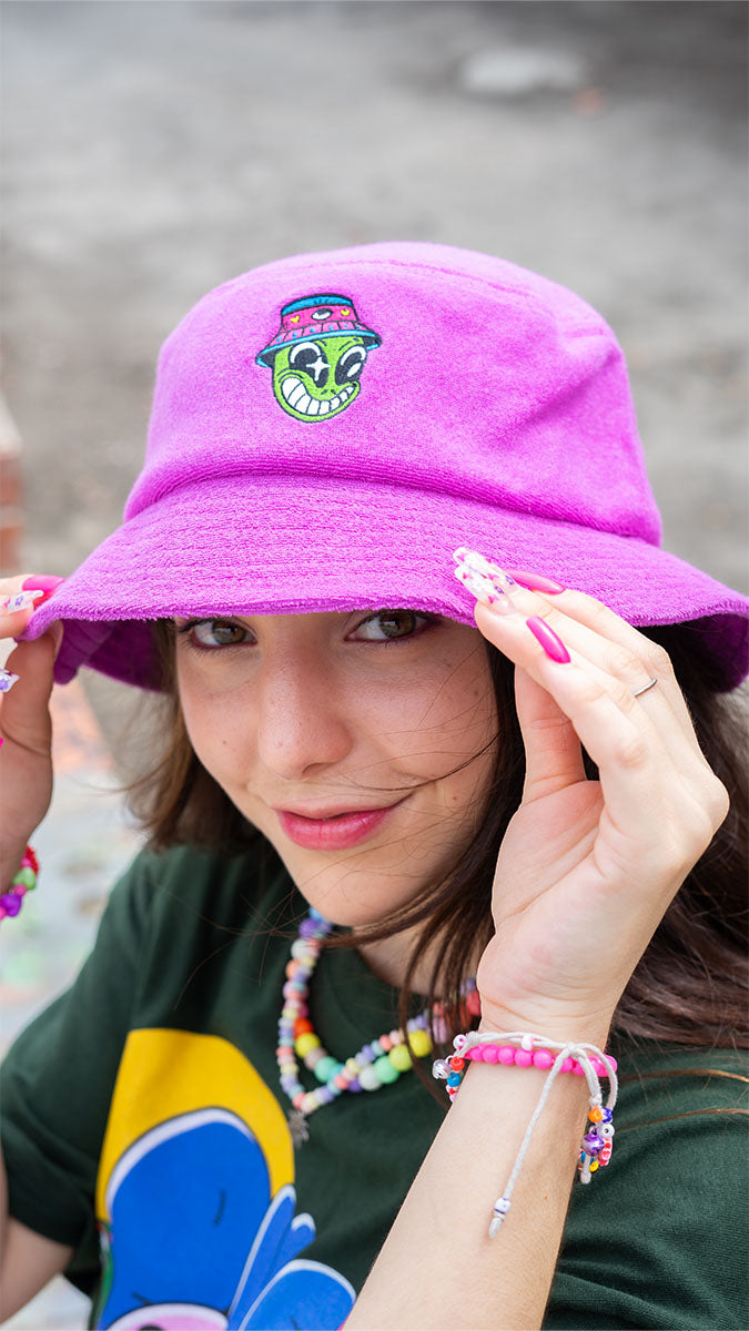 Bucket hat Alien rosa