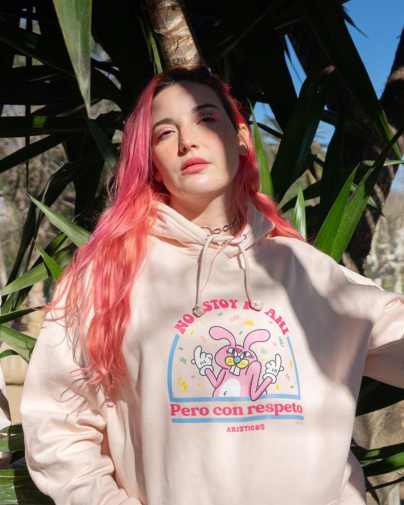 Sudadera con capucha rosa – No estoy ni ahí